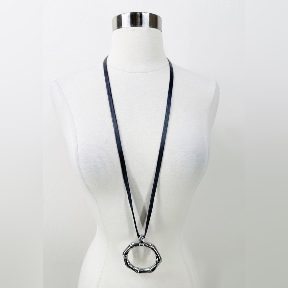 Chicos Bamboo Long Pendant Necklace